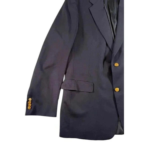 Hart Schaffner & Max Navy Gold Trumpet Blazer Tailored For Nordstrom SIZE-44L - Picture 4 of 7